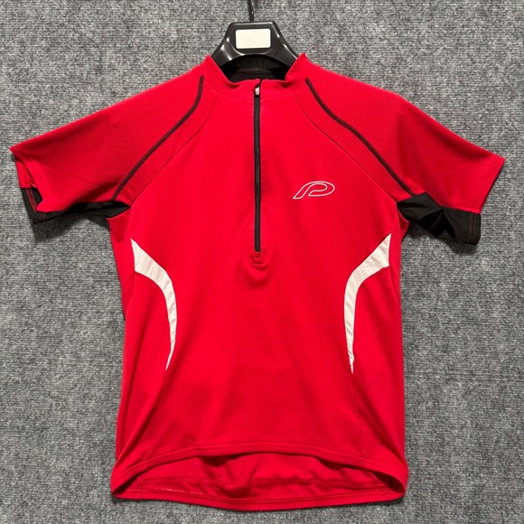 Protective Other - Protective Cycling Jersey Mens Medium Red White 1/2 Zip Short Sleeve Compression